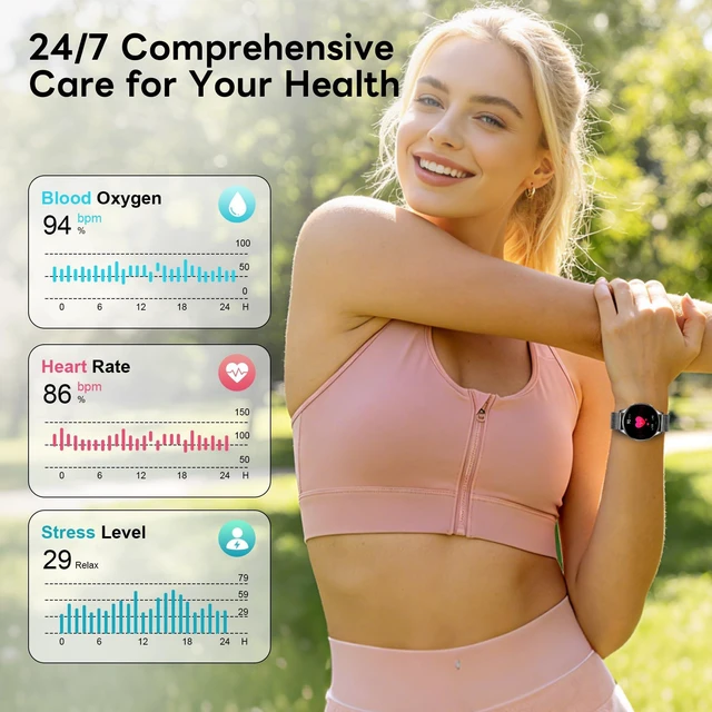 Alt view image 3 of 7 - 1.27" HD Touchscreen Smartwatch with Bluetooth Call & Text Notification, 130+ Sport Modes, IP68 Waterproof Fitness Tracker with Heart Rate/Sleep Monitor, Black