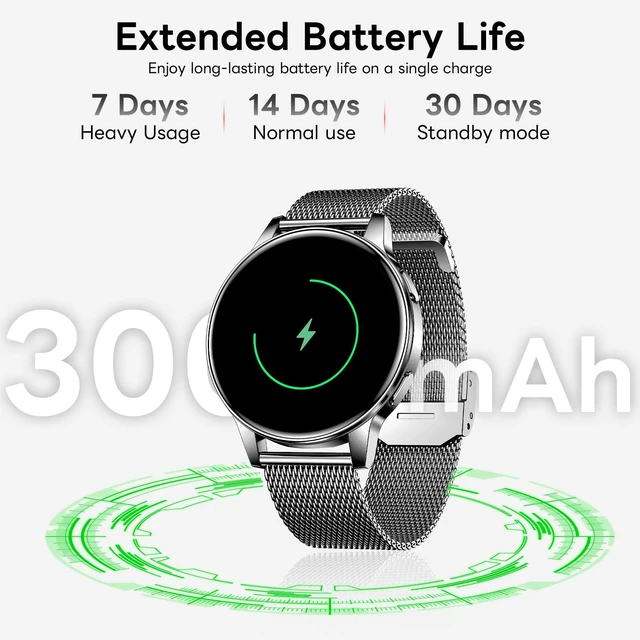 Alt view image 7 of 7 - 1.27" HD Touchscreen Smartwatch with Bluetooth Call & Text Notification, 130+ Sport Modes, IP68 Waterproof Fitness Tracker with Heart Rate/Sleep Monitor, Black