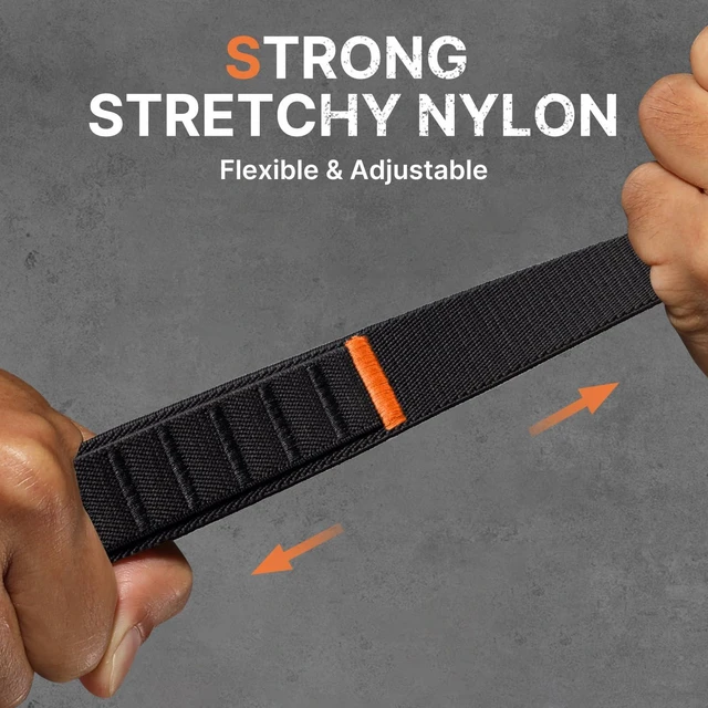 Alt view image 4 of 7 - Nylon 26mm Quick Fit Compatible with Garmin Fenix 9 8 Watch Band Rugged Stretchy Sport Loop Strap with G-Hook for Tactix/Epix Pro2 51mm/Instinct 2X/Tactix Delta/Tactix 8 AMOLED/Enduro,Black