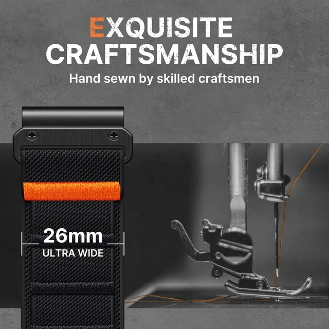 Alt view image 7 of 7 - Nylon 26mm Quick Fit Compatible with Garmin Fenix 9 8 Watch Band Rugged Stretchy Sport Loop Strap with G-Hook for Tactix/Epix Pro2 51mm/Instinct 2X/Tactix Delta/Tactix 8 AMOLED/Enduro,Black