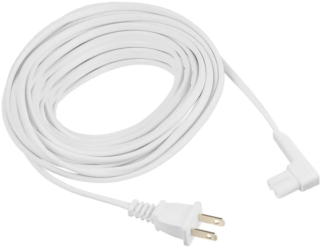 Alt view image 5 of 7 - 25-Foot 2-Pack Power Cord - Compatible with Sonos One, One SL, Play-1 Speakers - Extra Long White Power Plug Cable