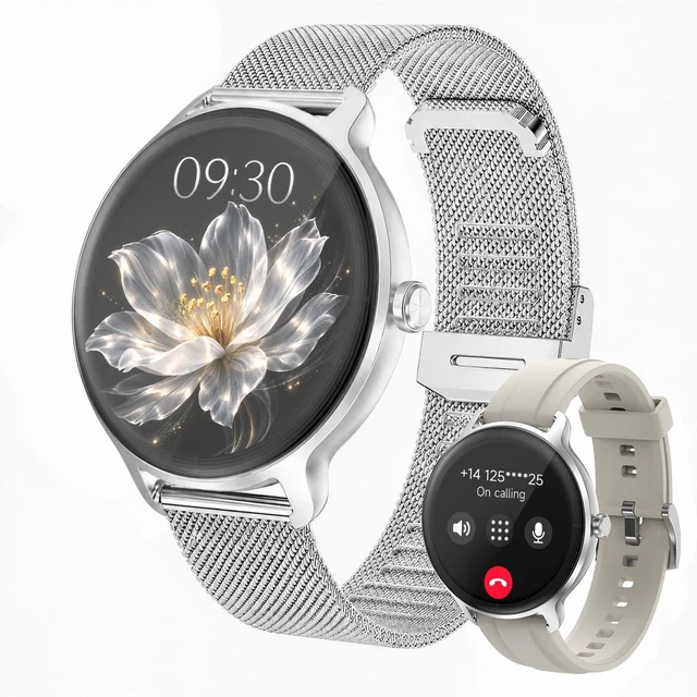 Main image of Smart Watch for Women,24H Activity Tracking,0.39 inch Ultra-Thin Bluetooth Calls & AI Voice,IP68 Waterproof,Heart Rate/SpO2/Period Tracker,100+ Sports Modes,Compatible with Android/iPhone