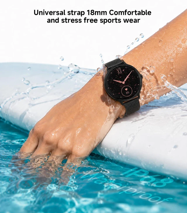 Alt view image 6 of 7 - Smart Watch for Women,24H Activity Tracking,0.39 inch Ultra-Thin Bluetooth Calls & AI Voice,IP68 Waterproof,Heart Rate/SpO2/Period Tracker,100+ Sports Modes,Compatible with Android/iPhone