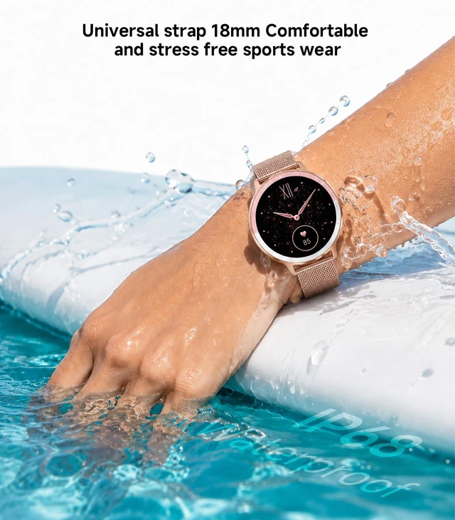 Alt view image 6 of 7 - Smart Watch for Women,24H Activity Tracking,0.39 inch Ultra-Thin Bluetooth Calls & AI Voice,IP68 Waterproof,Heart Rate/SpO2/Period Tracker,100+ Sports Modes,Compatible with Android/iPhone