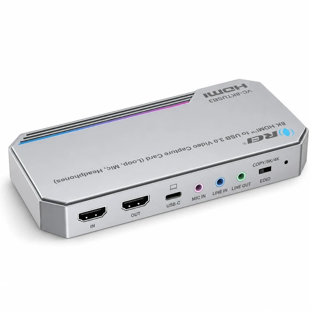 Main image of 4K Capture Card for Streaming USB 3.0 Loop-Out Audio Mixing UVCUAC HDR 4K Capture Card, HDMI to USB Capture Card 8K60 Input, 4K144 Pass-Through, HDMI 2.1, HDCP 2.3, 48Gbps, VC-8KTUSB3