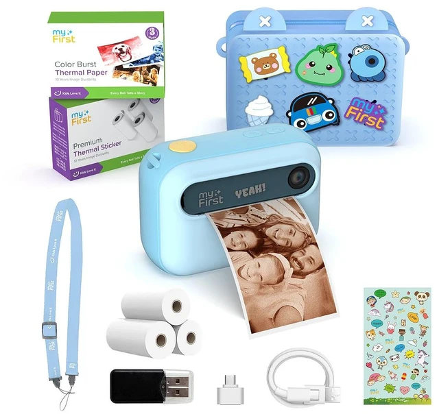 Main image of Kids Camera Instant Print, 16MP with 9 Rolls Paper, Travel Case insta 20 Bundle, 7s inkless printing, 1080P video, selfie lens, travel toy Camera, school play, birthday gift for ages 4-12