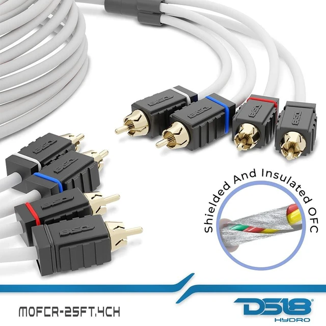 Alt view image 3 of 7 - MOFCR-25FT 4 Channels OFC Marine RCA Audio Stereo Cable - 25 Feet