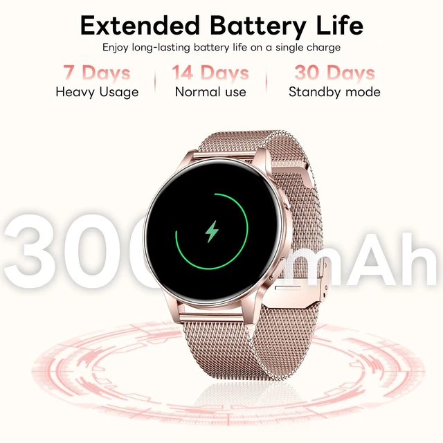 Alt view image 7 of 7 - Smart Watch for Women, 1.27" HD Touchscreen Smartwatch with Bluetooth Call & Text Notification, 130+ Sport Modes, IP68 Waterproof Fitness Tracker with Heart Rate/Sleep Monitor, 3 Bands