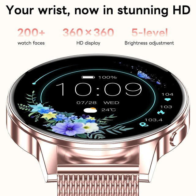 Alt view image 6 of 7 - Smart Watch for Women, 1.27" HD Touchscreen Smartwatch with Bluetooth Call & Text Notification, 130+ Sport Modes, IP68 Waterproof Fitness Tracker with Heart Rate/Sleep Monitor, 3 Bands