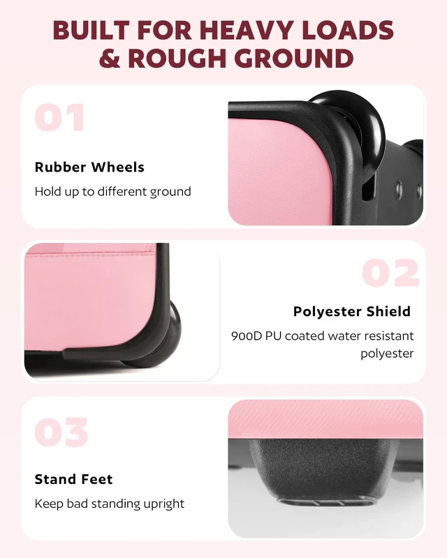 Alt view image 6 of 7 - Rolling Backpack for Women, 17.3 Inch Travel Backpack with Wheels Wheeled Laptop Backpack, Water Resistant Carry On Luggage, Anti Theft Business Bag for Work College, Pink Gold