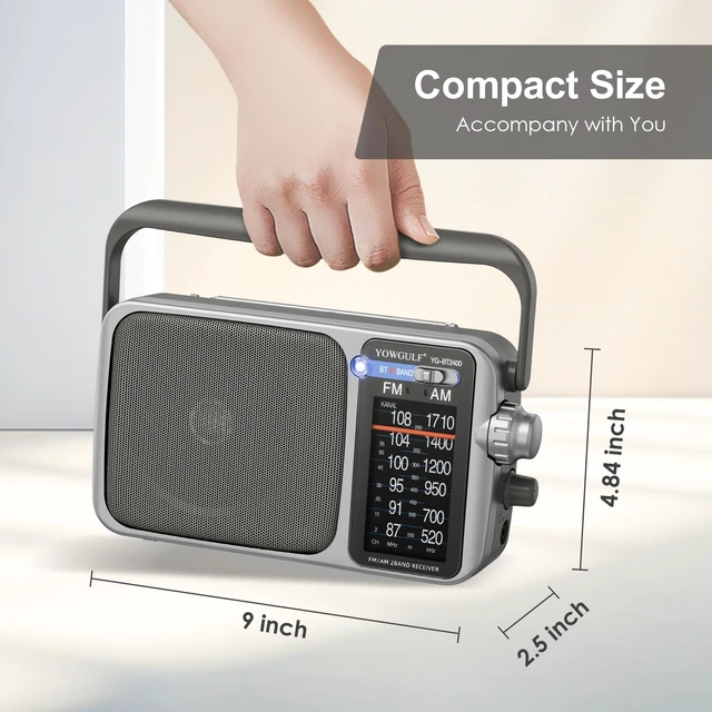 Alt view image 6 of 7 - AM FM Radio Portable Battery Operated or AC Power Headphone Jack Classic retro design,great reception,big speaker,large tuning knob,ideal gift for elders,home decoration & daily listening