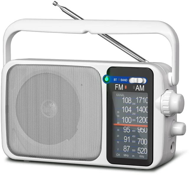 Main image of AM FM Radio Portable Battery Operated or AC Power Headphone Jack Classic retro design,great reception,big speaker,large tuning knob,ideal gift for elders,home decoration & daily listening