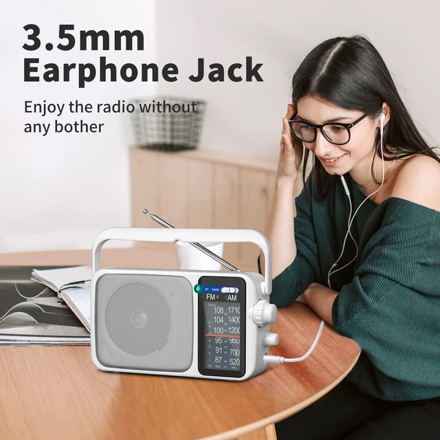 Alt view image 5 of 7 - AM FM Radio Portable Battery Operated or AC Power Headphone Jack Classic retro design,great reception,big speaker,large tuning knob,ideal gift for elders,home decoration & daily listening