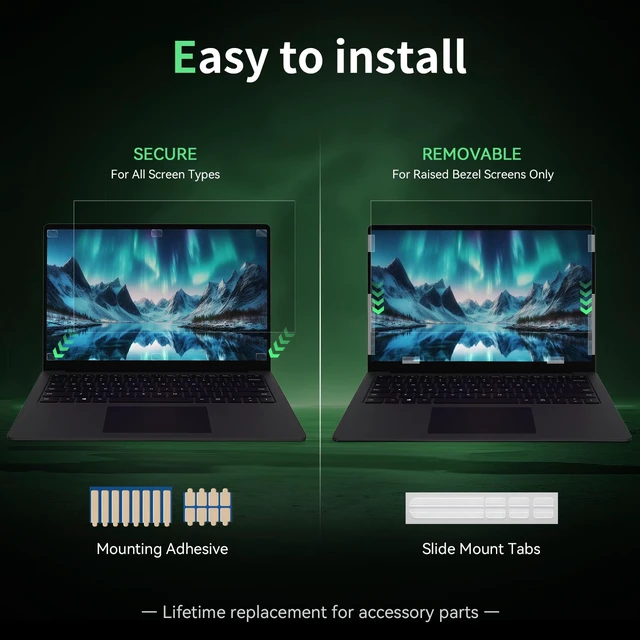 Alt view image 5 of 7 - Laptop Privacy Screen 16 Inch 16:9 Aspect Ratio Screen Size:345.3 mm×199.1mm, Anti-Glare,Anti Blue light,Removable,Compatible With Lenovo HP Dell Acer Asus Thinkpad Envy Xps