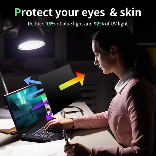 Alt view image 6 of 7 - Laptop Privacy Screen 16 Inch 16:9 Aspect Ratio Screen Size:345.3 mm×199.1mm, Anti-Glare,Anti Blue light,Removable,Compatible With Lenovo HP Dell Acer Asus Thinkpad Envy Xps