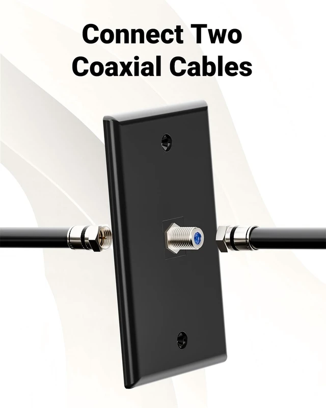 Alt view image 2 of 7 - Coax Wall Plate UL Listed, 3GHz Coaxial Cable Outlet, Black 4-Pack UL Listed for Safety, 3GHz Coaxial Cable Support, Nickel-Plated F-Type Jack