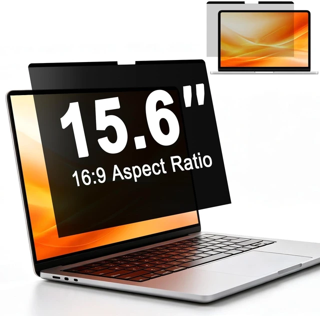 Main image of Removable Magnetic Laptop Privacy Screen 15.6 Inch 16:9 Anti-Glare Blue Light Filter, Computer Privacy Screen Shield for 15.6'' Hp Acer Asus Lenovo Dell Samsung Portable Monitor