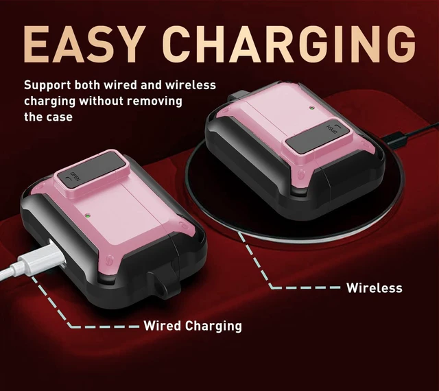 Alt view image 5 of 7 - Compatible with JBL Vibe Beam/Beam 2 Case Cover Lock Clip with Cleaner Kit,Cool Protective JBL Vibe 200TWS Cover Men Women with Carabiner for JBL Vibe Beam 2 Charging Case, Pink