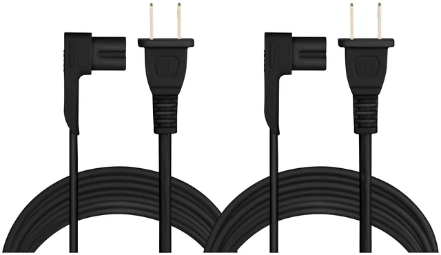 Alt view image 6 of 7 - 25-Foot 2-Pack Power Cord - Compatible with Sonos One, One SL, Play-1 Speakers - Extra Long Black Power Plug Cable