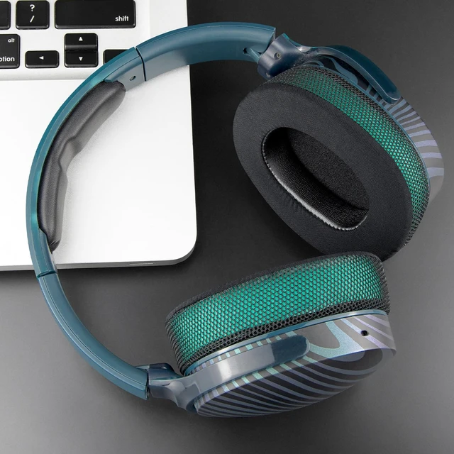 Alt view image 3 of 7 - Cooling-Gel Replacement Earpads for Skullcandy Hesh 3/ANC/Evo & Crusher Wireless/540/ANC/Evo & Venue ANC Over-Ear Headphones, Ear Pads Cushions with Ice Silk Fabric - Dark Green