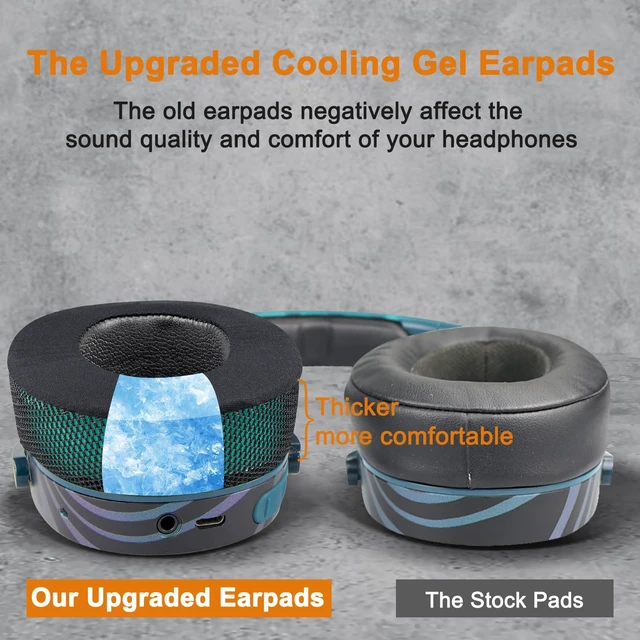 Alt view image 6 of 7 - Cooling-Gel Replacement Earpads for Skullcandy Hesh 3/ANC/Evo & Crusher Wireless/540/ANC/Evo & Venue ANC Over-Ear Headphones, Ear Pads Cushions with Ice Silk Fabric - Dark Green