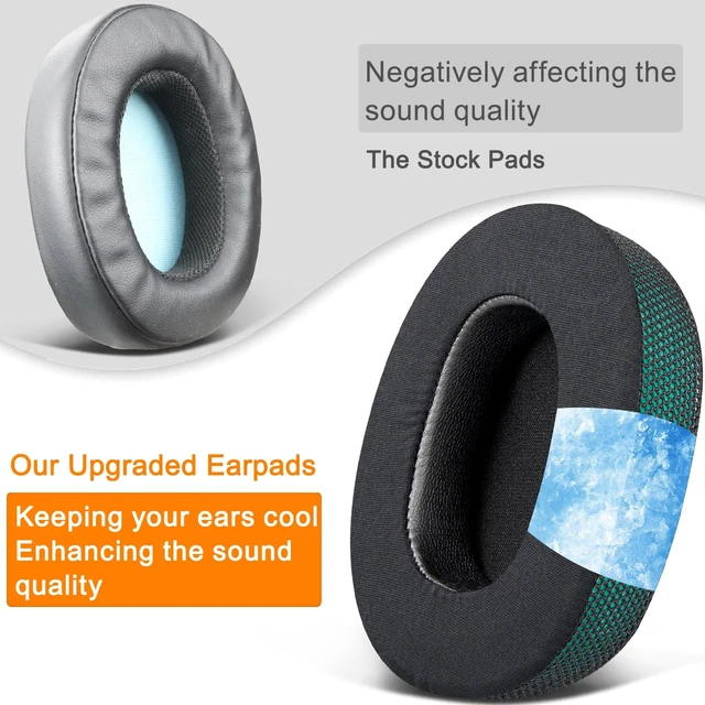 Alt view image 7 of 7 - Cooling-Gel Replacement Earpads for Skullcandy Hesh 3/ANC/Evo & Crusher Wireless/540/ANC/Evo & Venue ANC Over-Ear Headphones, Ear Pads Cushions with Ice Silk Fabric - Dark Green