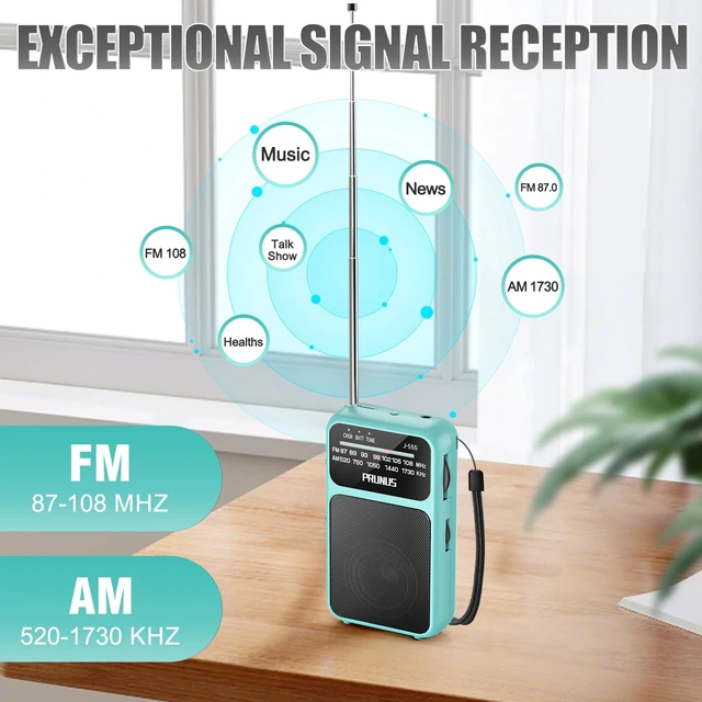 Alt view image 5 of 6 - J-555 Pocket Radio AM FM USB-C Charging& Battery Operated, Back Clip Excellent Reception & Clear Speaker and Headphone Jack, Flashlight, Transistor Radios, Portable Radios AM FM, Mini Radio
