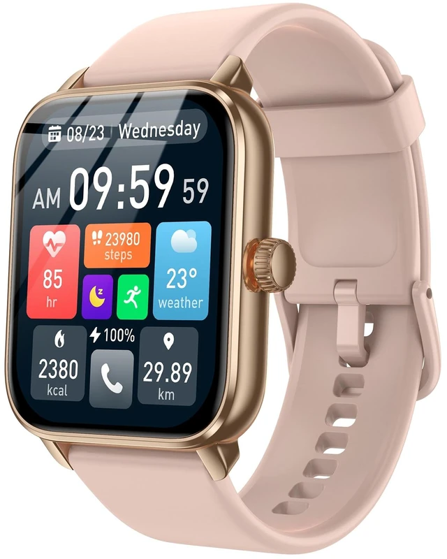 Main image of Smart Watches for Men Women with Alexa Built-in, Bluetooth Call, 1.85" HD Touchscreen, 120+ Sport Modes, IP68 Waterproof, 7-Day Battery, 24/7 Heart Rate & Sleep Monitor for Android iPhone (Pink)