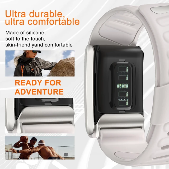 Alt view image 3 of 7 - Silicone Sport Band Compatible with Whoop 4.0 Band Strap Men Women, Soft Breathable Sport Adjustable Waterproof Replacement Wristbands Straps for Whoop 4.0 Bands