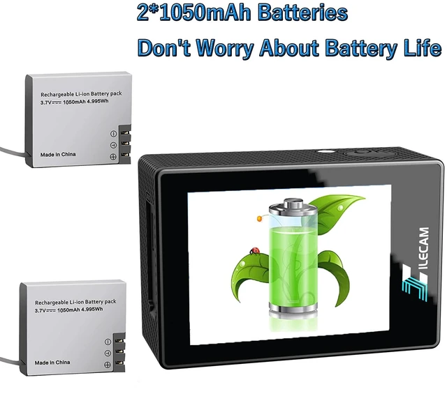 Alt view image 6 of 6 - Action Camera 1080P Sports Camera Memory Card Action Cam 4xZoom 131ft Underwater Waterproof with 2 X Batteries and Multi-Function Accessory(X2R)