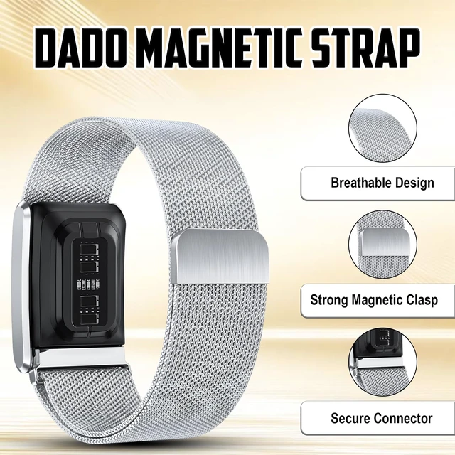 Alt view image 2 of 7 - Milanese Stainless Steel Band Compatible with WHOOP 5.0, One, Peak, and Life Lightweight Magnetic Breathable & Fully Adjustable Wristband (Charging Requires Removal)