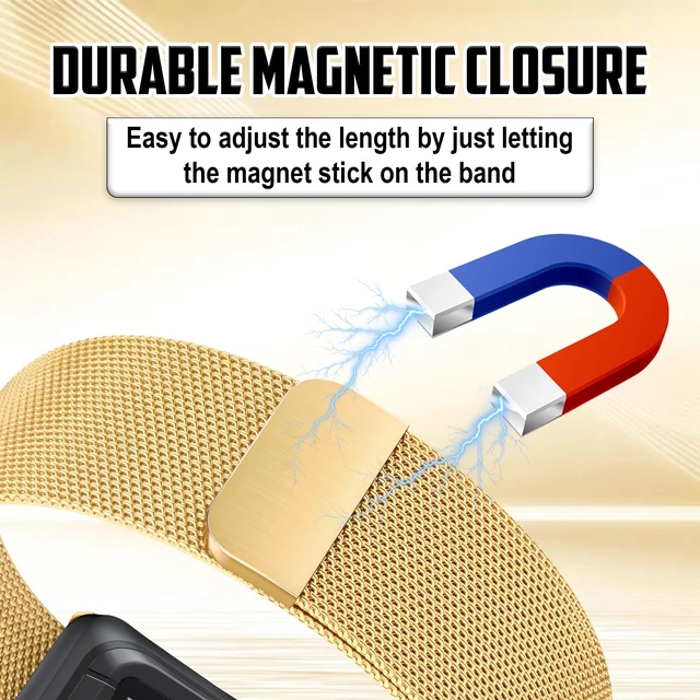 Alt view image 3 of 7 - Milanese Stainless Steel Band Compatible with WHOOP 5.0, One, Peak, and Life Lightweight Magnetic Breathable & Fully Adjustable Wristband (Charging Requires Removal)