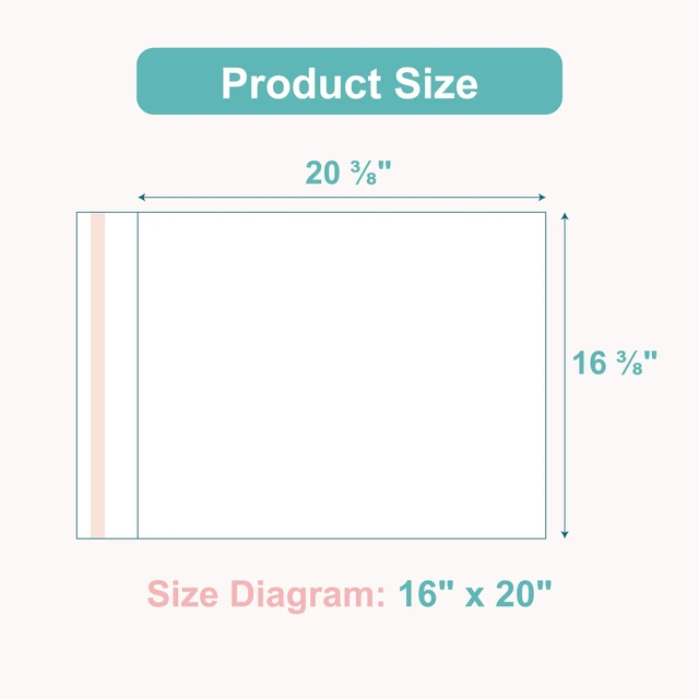 Alt view image 2 of 7 - 100 Pack Acid-Free Crystal Clear Sleeves Storage Bags for 16x20 Art Prints Pictures, Photos, Frame Mats (Bag Size: 16 1/2" x20 1/2")