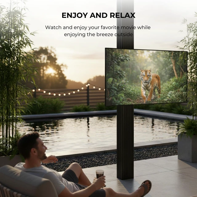 Alt view image 2 of 7 - ZeboZap 19"50" TVs Outdoor Full Motion TV Mount Fits Pillars & Poles, No Drill Gazebo, Pergola & Post TV Mount, VESA 200x200, Holds 66 lbs