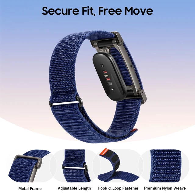 Alt view image 3 of 7 - Nylon Loop Band Compatible with Google Fitbit Air, Sport Wrist Strap Custom Fit with Secure Closure, Adjustable Hook-and-Loop, Breathable Durable, Lightweight, All-day Comfort, for Men Women