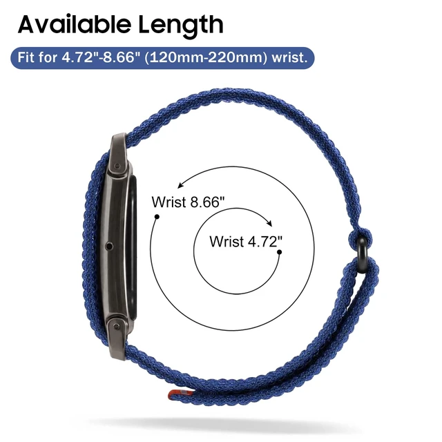 Alt view image 6 of 7 - Nylon Loop Band Compatible with Google Fitbit Air, Sport Wrist Strap Custom Fit with Secure Closure, Adjustable Hook-and-Loop, Breathable Durable, Lightweight, All-day Comfort, for Men Women