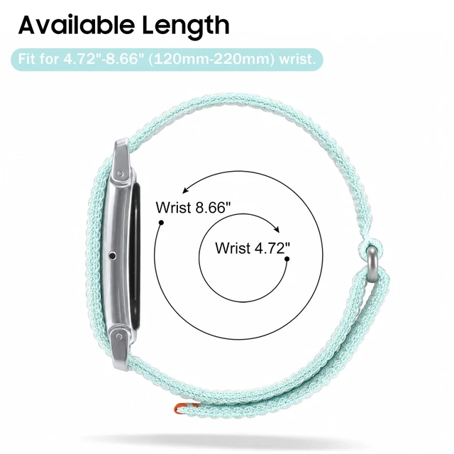 Alt view image 7 of 7 - Nylon Loop Band Compatible with Google Fitbit Air, Sport Wrist Strap Custom Fit with Secure Closure, Adjustable Hook-and-Loop, Breathable Durable, Lightweight, All-day Comfort, for Men Women