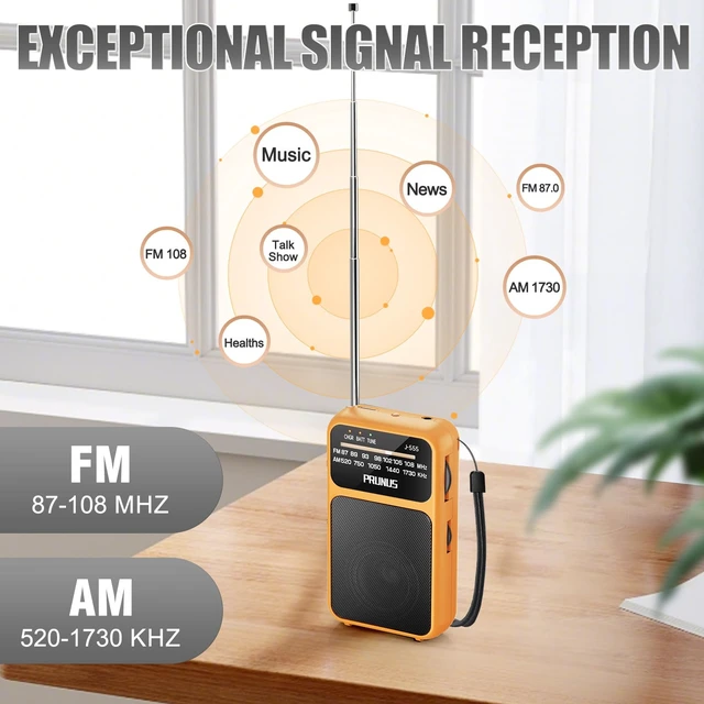 Alt view image 5 of 6 - J-555 Pocket Radio AM FM USB-C Charging& Battery Operated, Back Clip Excellent Reception & Clear Speaker and Headphone Jack, Flashlight, Transistor Radios, Portable Radios AM FM, Mini Radio