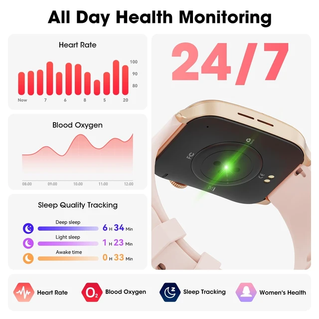 Alt view image 3 of 7 - Smart Watches for Men Women, 1.91" HD Curve Screen Smartwatch (Answer/Make Call), Activity Fitness Tracker with Heart Rate Sleep Monitor Pedometer, 100+ Sport Modes, Smart Watch for Android iPhone