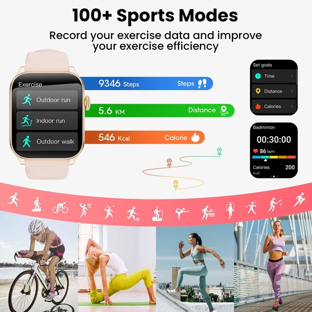 Alt view image 4 of 7 - Smart Watches for Men Women, 1.91" HD Curve Screen Smartwatch (Answer/Make Call), Activity Fitness Tracker with Heart Rate Sleep Monitor Pedometer, 100+ Sport Modes, Smart Watch for Android iPhone