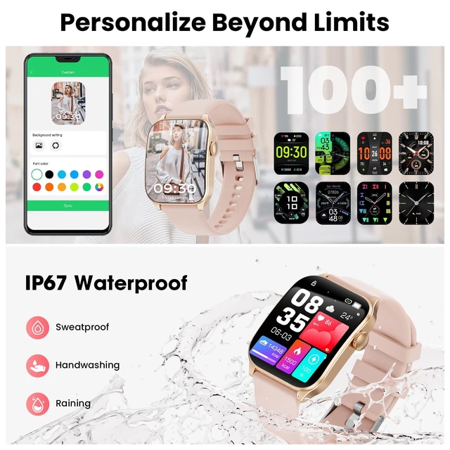 Alt view image 6 of 7 - Smart Watches for Men Women, 1.91" HD Curve Screen Smartwatch (Answer/Make Call), Activity Fitness Tracker with Heart Rate Sleep Monitor Pedometer, 100+ Sport Modes, Smart Watch for Android iPhone