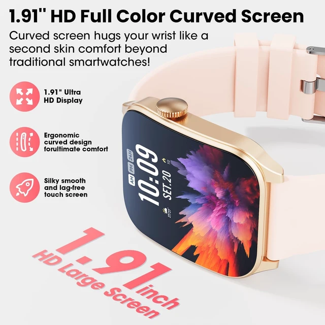 Alt view image 5 of 7 - Smart Watches for Men Women, 1.91" HD Curve Screen Smartwatch (Answer/Make Call), Activity Fitness Tracker with Heart Rate Sleep Monitor Pedometer, 100+ Sport Modes, Smart Watch for Android iPhone