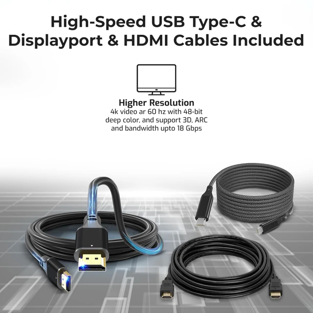 Alt view image 6 of 7 - Dell WD19 130W USB-C Docking Station - Dell Docking Station Dual Monitor Bundle with 130W Power Adapter + HDMI, DisplayPort, USB-C Cables + Microfiber Cloth