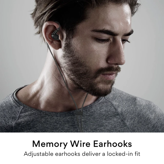 Alt view image 6 of 6 - M6 Sport Wired Earbuds, Noise Isolating In Ear Headphones, Sweatproof Earphones for Running/Gym/Workouts with Dynamic Enhanced Bass Sound, Memory Wire Earhooks, 3.5mm Jack Plug (Black)