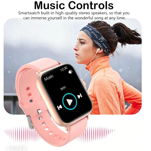 Alt view image 6 of 6 - Smart Watch, 1.83" Upgraded Full Touchscreen Smartwatch for Android iPhones with Multiple Sports Fitness Tracker with Smart Watches for Women Men (Pink)