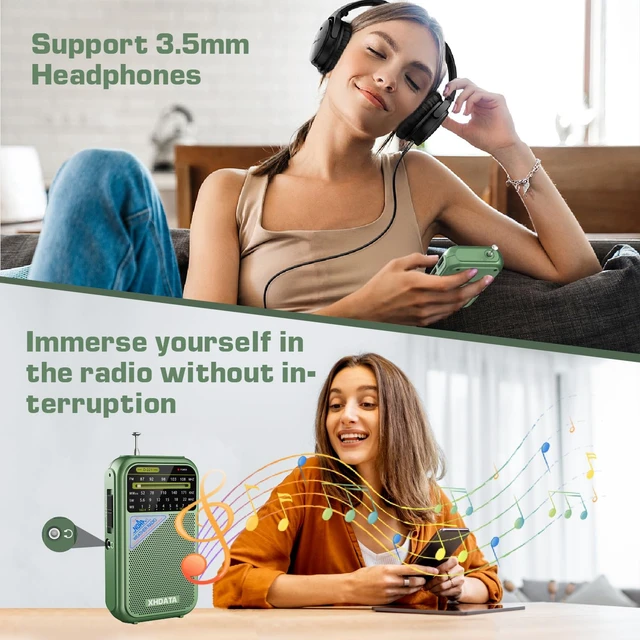Alt view image 6 of 6 - D221 NOAA Weather Radio Portable AM FM Shortwave Radio Receiver 2AA Battery Operated, Transistor Radio with Excellent Reception for Emergency, Hurricane, Gift, Walking and Home (Green)