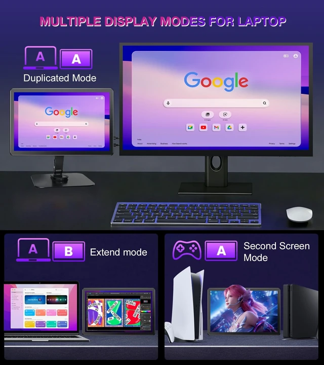 Alt view image 7 of 7 - 11 inch 2.5K 2560x1600 139% sRGB 1500:1 Portable Touchscreen USB-C HDMI Monitor 400nits for PC, Screen Extender IPS Small HDR Touch Screen Monitor, Mini CNC Display for Laptop PC Xbox PS4/5