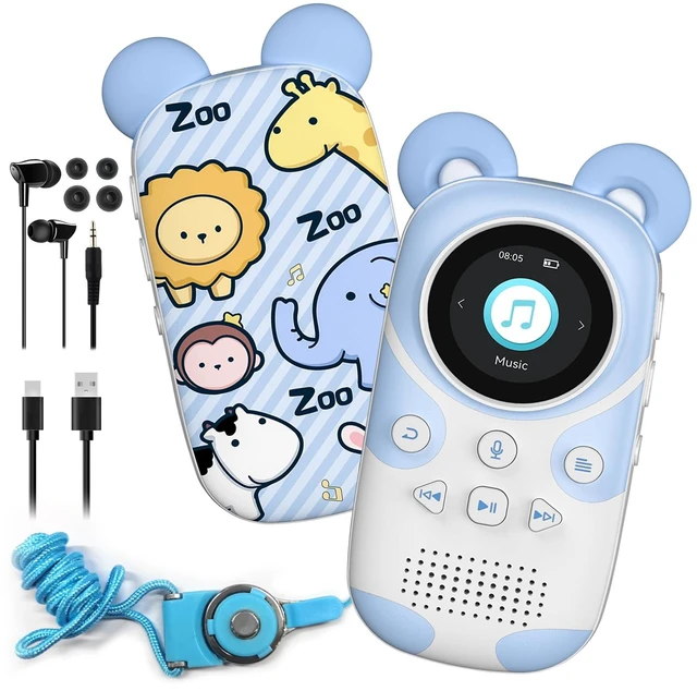 Main image of 32GB Cute Panda MP3 Player for Kids, Bluetooth 5.3, Built-in Speaker Zoo Animal Pattern, Volume Limit, Voice Recorder, FM Radio, 3.5mm Headphone Jack, Alarm Clcok, Supports 128GB microSD Card