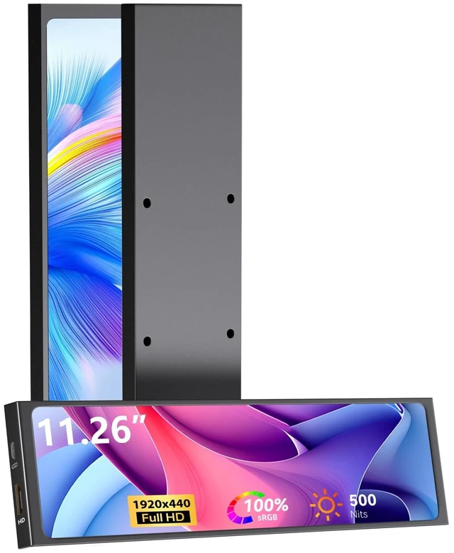 Main image of 11.26" Mini Monitor FHD 1920x440 Small Wide Monitor for PC Case, Stretched Bar LCD Screen IPS Display with HDMI & Type-C for Raspberry Pi Laptop CPU GPU Temperature Aida64 Monitoring