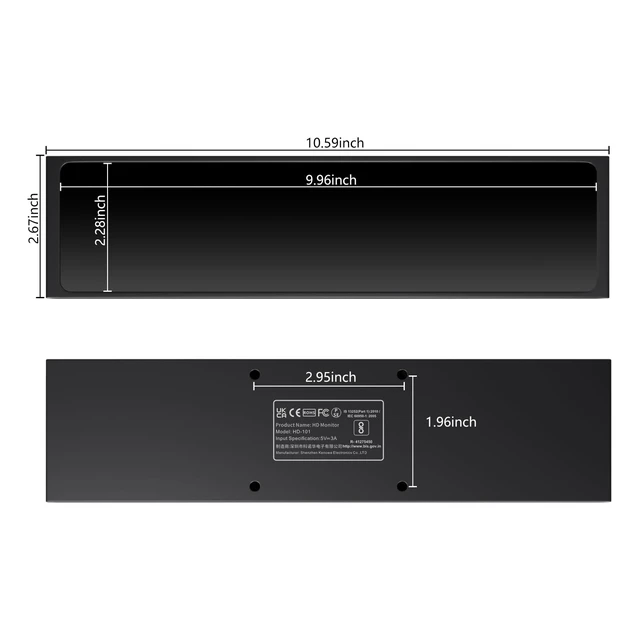 Alt view image 7 of 7 - 11.26" Mini Monitor FHD 1920x440 Small Wide Monitor for PC Case, Stretched Bar LCD Screen IPS Display with HDMI & Type-C for Raspberry Pi Laptop CPU GPU Temperature Aida64 Monitoring